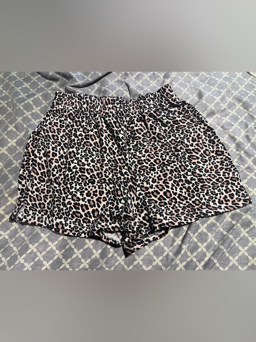 Leopard Print High-Waist Women’s Shorts - Pink/Black